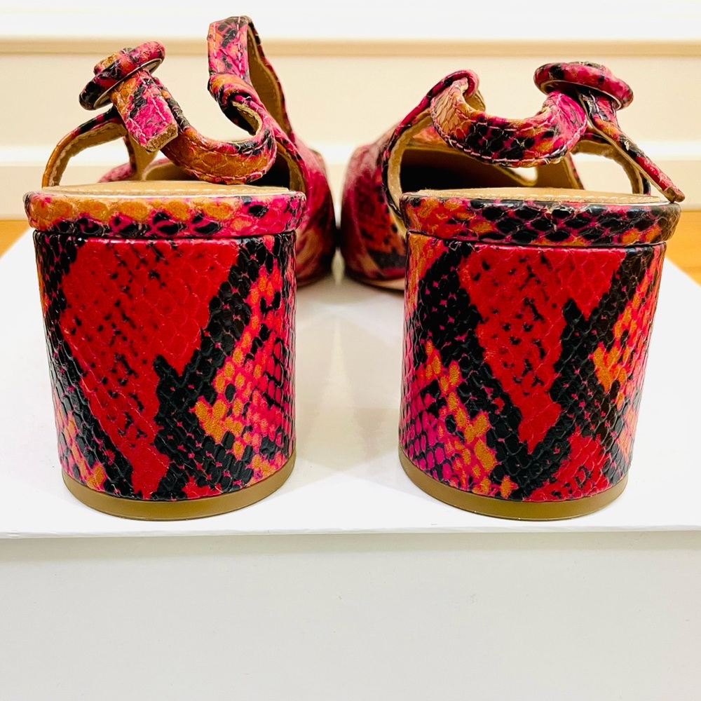 Donald J. Pliner Song Leather Slingback Pumps, Magenta Snakeskin, EUC - Picture 5 of 15